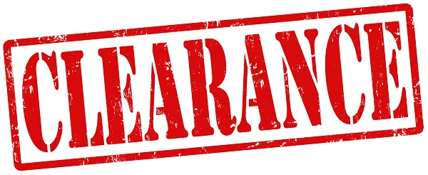 Clearance stamp red