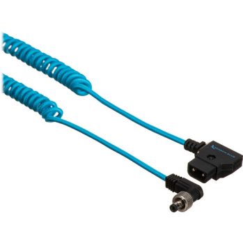 Kondor Blue Coiled D-Tap to Locking DC 2.1mm Right Angle Cable (Blue)
