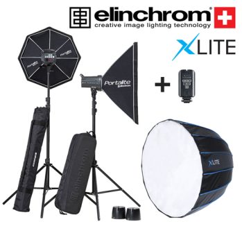 Elinchrom D-LiTE RX4 Set + Xlite 90cm Umb Octa w Grid & Mask