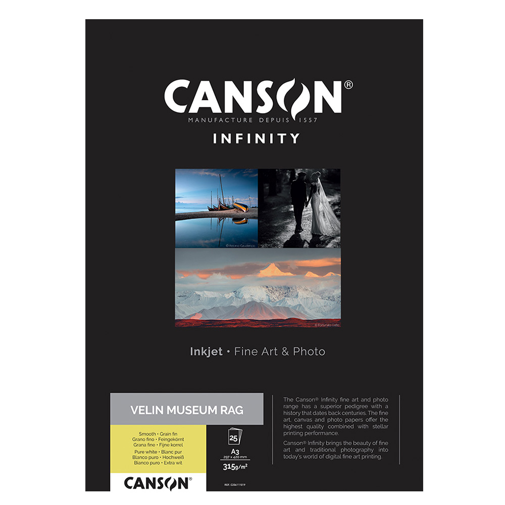 CANSON VELIN MUSEUM RAG 315gsm A3 X 25 SHEETS