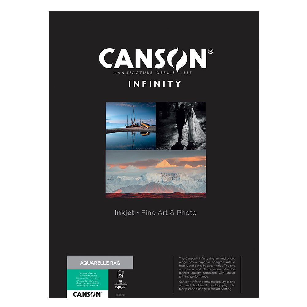 CANSON AQUARELLE RAG 240gsm A2 X 25 SHEETS