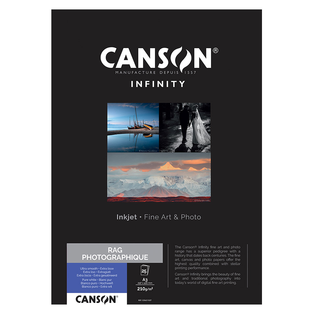 CANSON RAG PHOTOGRAPHIQUE 210gsm A3 X 25 SHEETS