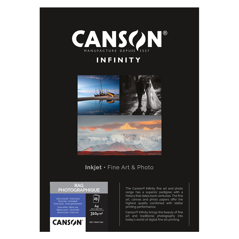 CANSON RAG PHOTOGRAPHIQUE 310gsm A4 X 25 SHEETS