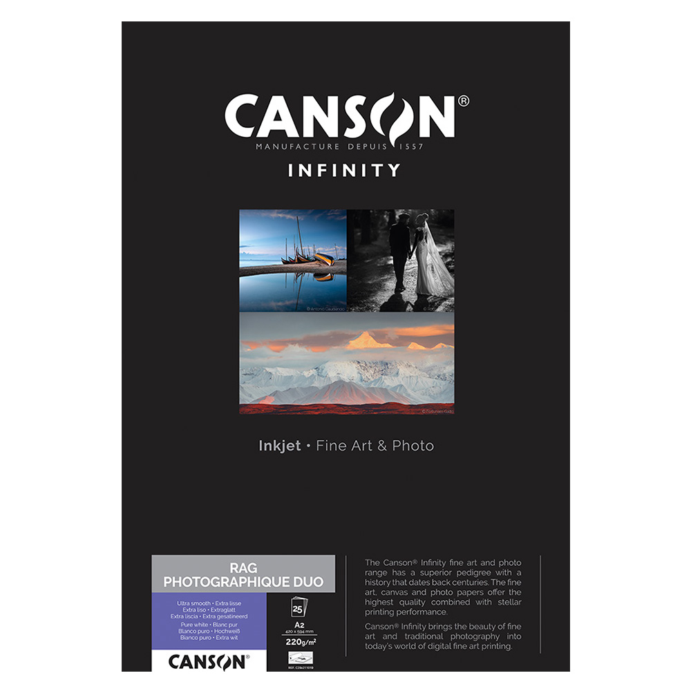 CANSON RAG PHOTOGRAPHIQUE DUO 220gsm A2 X 25