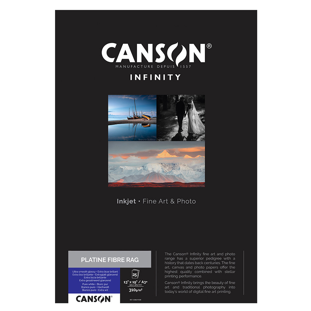 CANSON PLATINE FIBRE RAG 310gsm A3+ X 25 SHEETS