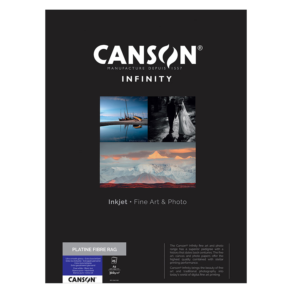CANSON PLATINE FIBRE RAG 310gsm A2 X 25 SHEETS