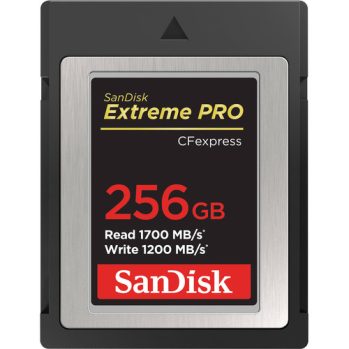 SANDISK EXTREME PROÂ¨ CFEXPRESSÂª CARD TYPE B, SDCFE 256GB, 1700MB/S R, 1200MB/S W